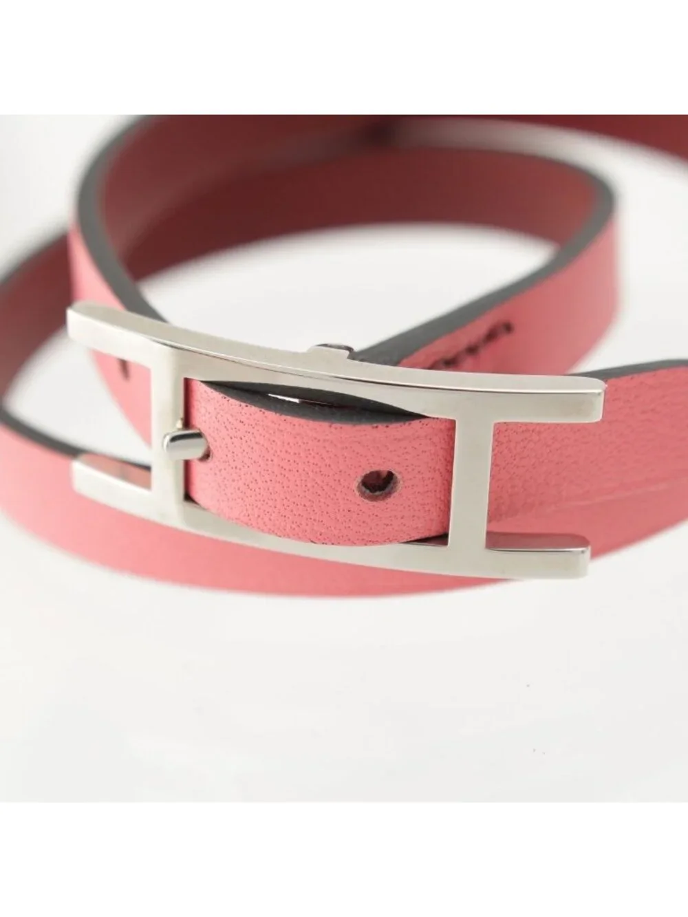 Hermes Behapi Double Tour Bracelet Swift Pink Bordeaux